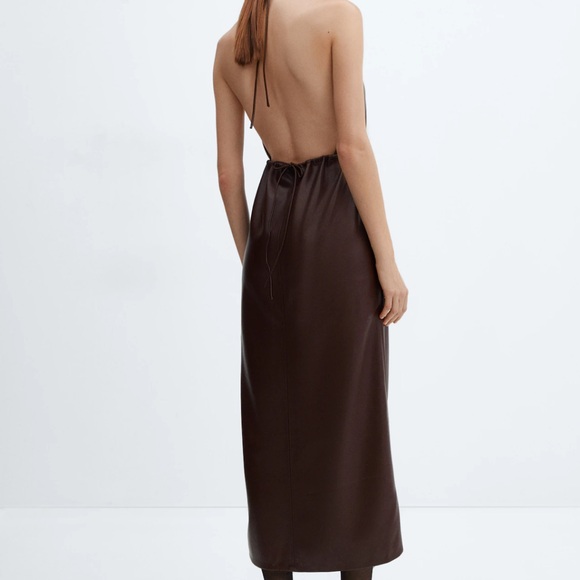 Mango Leather-effect halter dress - Picture 2 of 4